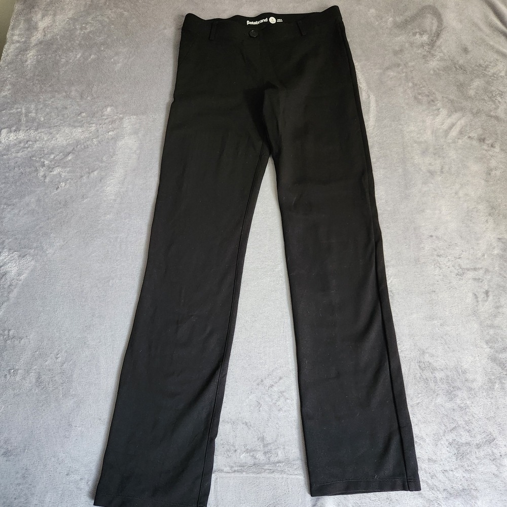 Betabrand Dress Pant Yoga Pants Black Straight Leg Size Medium Long M Stretch
